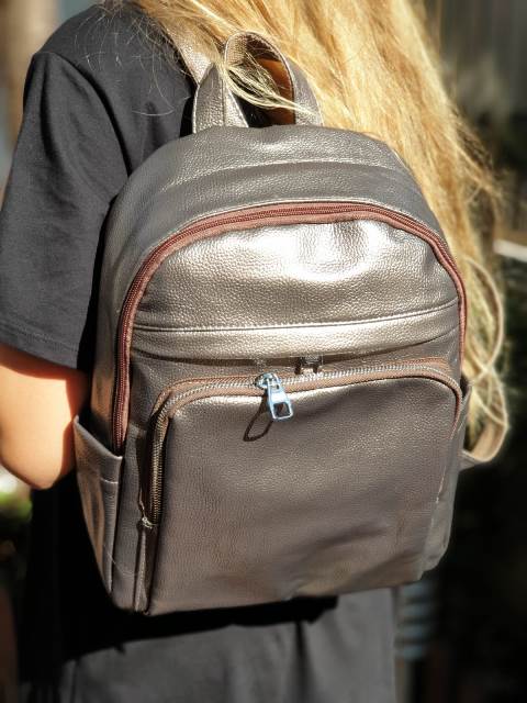 Rucsac dama bronz Flores biashoes.ro imagine reduceri